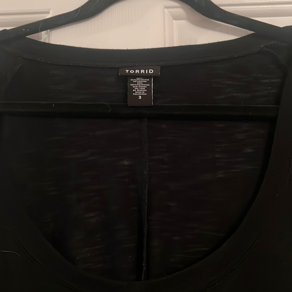 Poly Swiss dot trim tunic